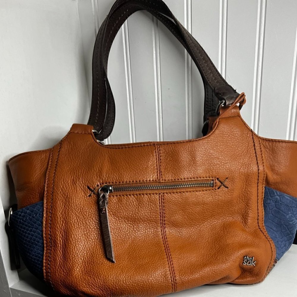 The Sak Genuine Leather Boho Western Hobo Tote Bag